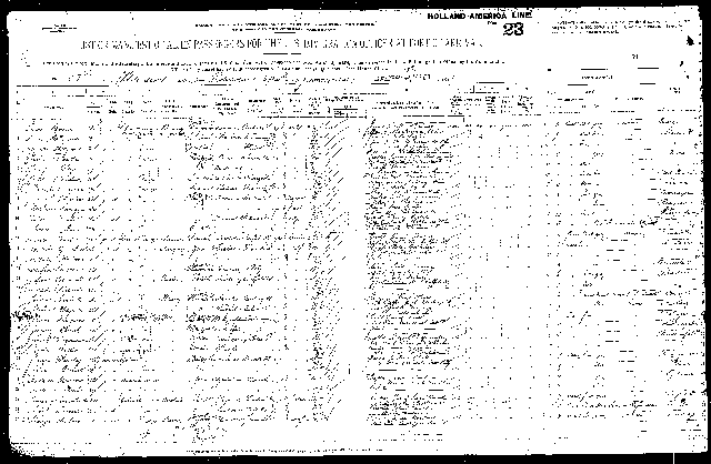 Preview of 1907 SS Statendam manifest.